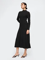 CashSoft Pleated Rib Maxi Sweater Dress