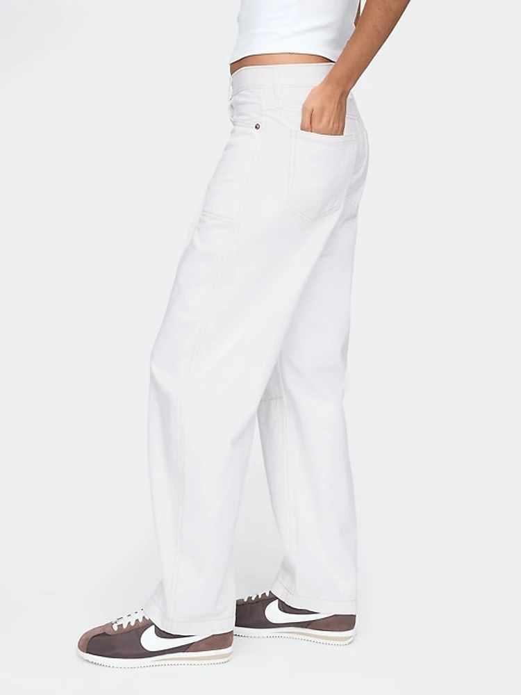 High Rise Crossover Barrel Jeans