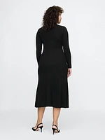 CashSoft Pleated Rib Maxi Sweater Dress