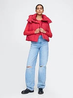 Cropped Duvet Wrap Puffer Vest