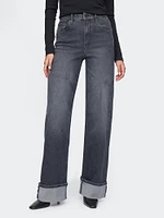 High Rise Stride Wide-Leg Cargo Jeans