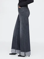 High Rise Stride Wide-Leg Jeans