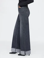 High Rise Stride Wide-Leg Cargo Jeans