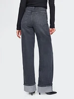 High Rise Stride Wide-Leg Cargo Jeans