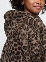 Kids Recycled Leopard Faux Fur Jacket