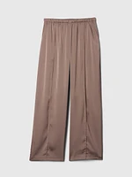 Mid Rise Recycled Satin Seamed Pants