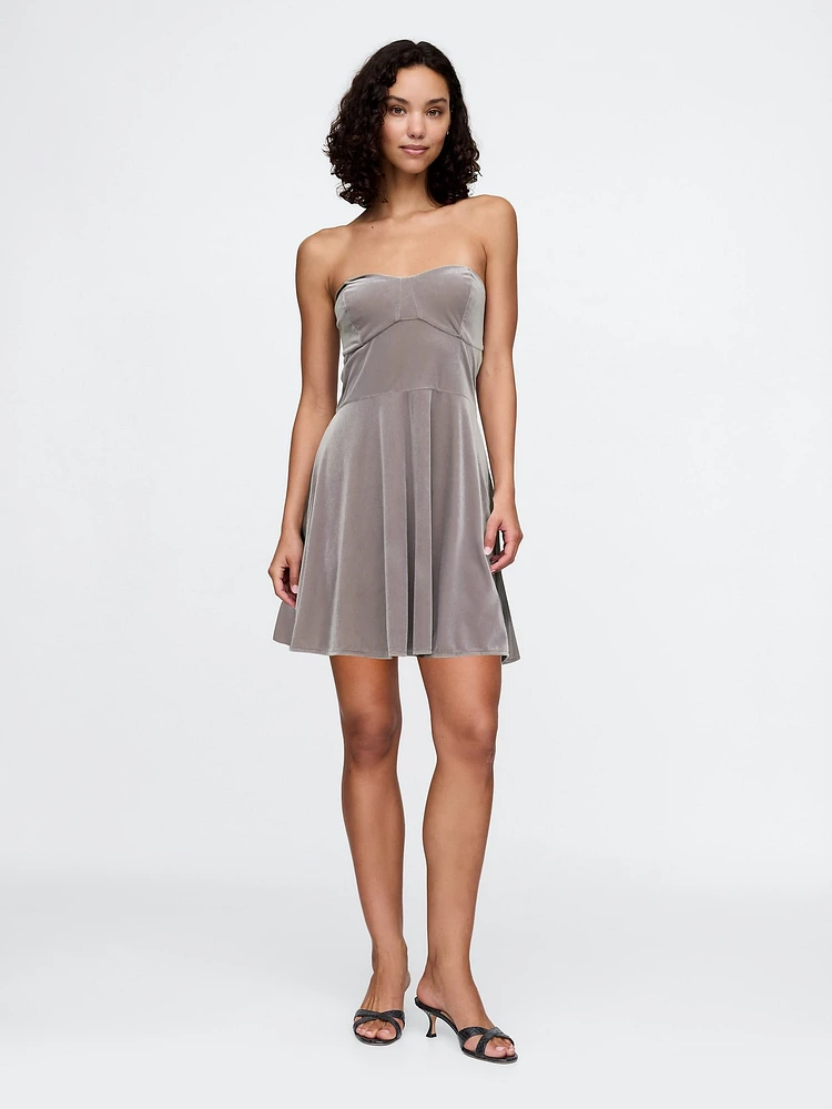 Strapless Velvet Mini Dress