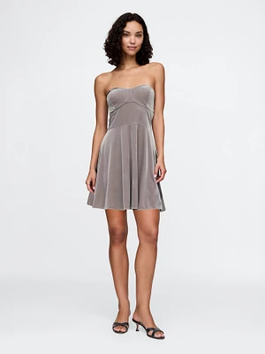 Strapless Velvet Mini Dress