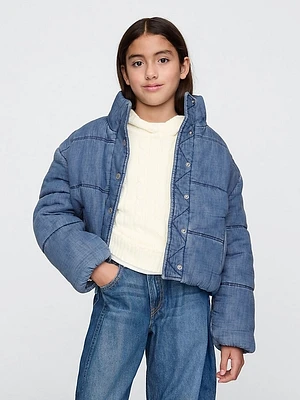 Kids Denim Puffer Jacket