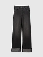 High Rise Stride Wide-Leg Jeans