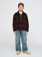 Kids Cozy Half-Zip Shirt Jacket