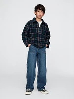 Kids Cozy Half-Zip Shirt Jacket