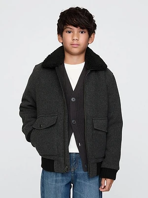 Kids Wool Bomber Jacket