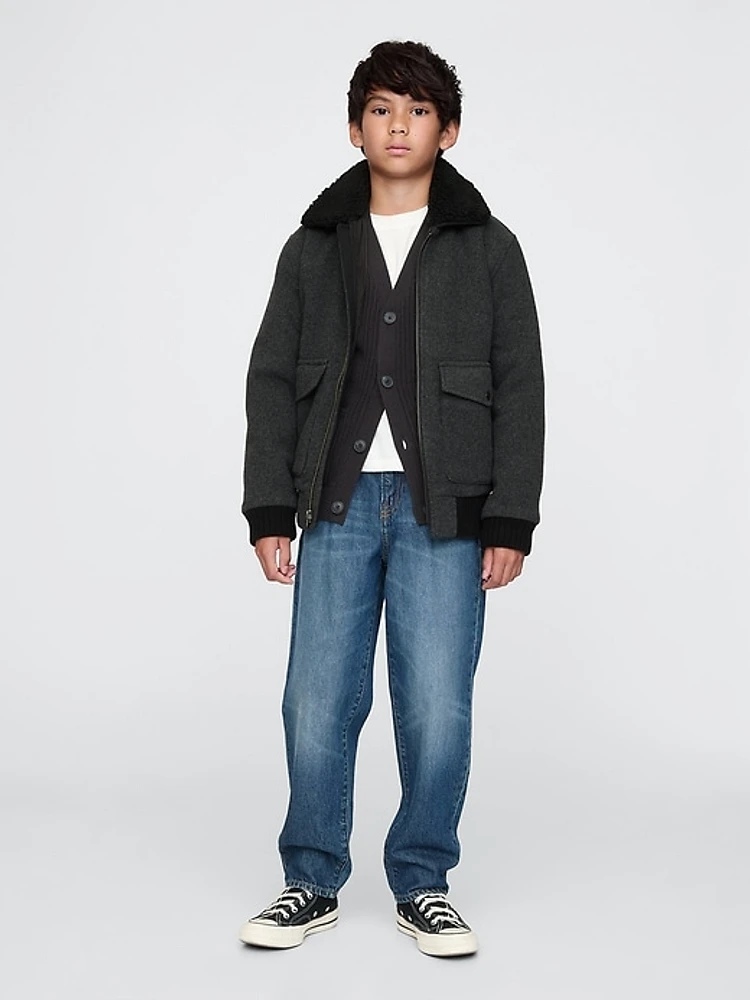 Kids Wool Bomber Jacket
