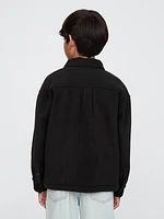 Kids Cozy Half-Zip Shirt Jacket