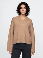 CashSoft Cropped High V-Neck Sweater