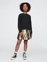 Kids Metallic Pleated Skirt