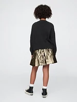 Kids Metallic Pleated Skirt