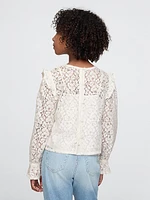 Kids Ruffle Lace Top