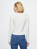 Cropped Pointelle Cardigan