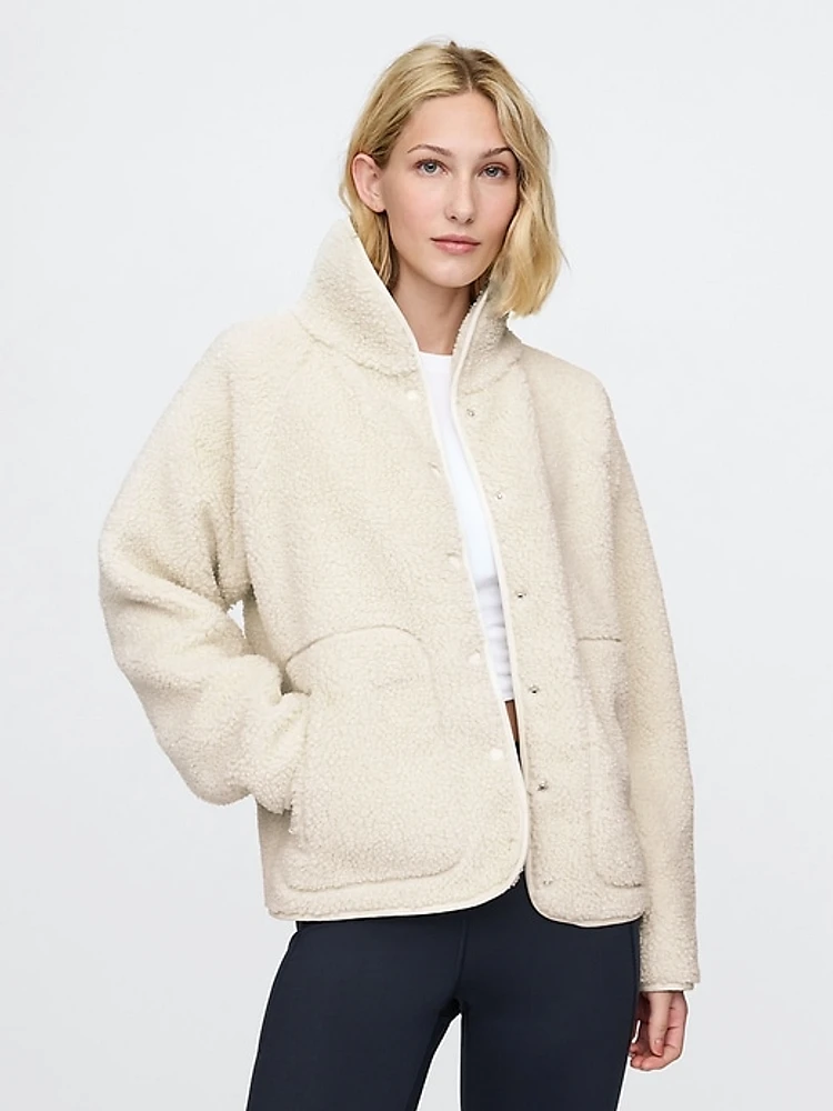 GapFit Oversized Sherpa Raglan Jacket