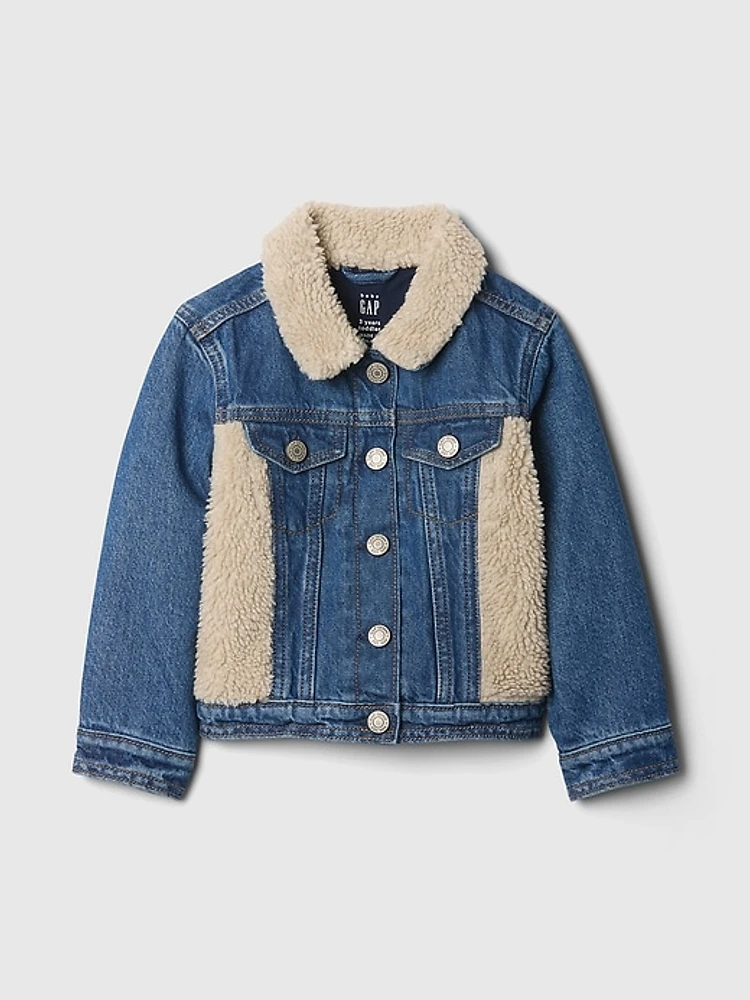 babyGap Sherpa Heart Icon Denim Jacket