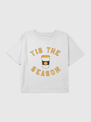 Kids Pumpkin Spice Season Graphic Boxy Crop Tee