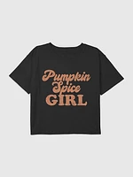 Kids Pumpkin Spice Girl Graphic Boxy Crop Tee