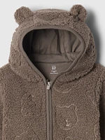 Baby Sherpa Bear Hoodie Outfit Set