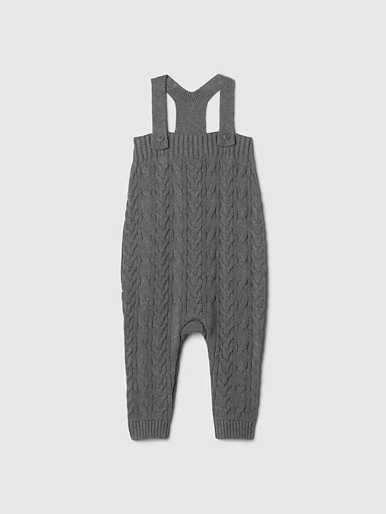 Baby Cable-Knit Sweater Overalls