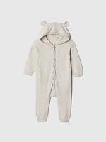 Baby Bear Hooded Footless One-Piece