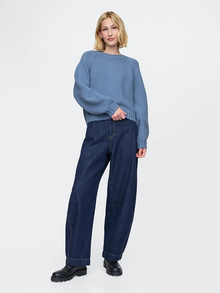 Relaxed Balloon-Sleeve Sweater