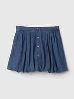 Denim Bubble Mini Skirt