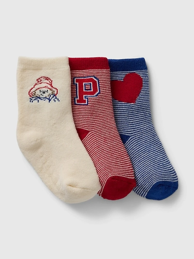 Baby Paddington Organic Cotton Crew Socks (3-Pack)