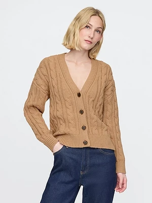 Oversized Cable-Knit Cardigan