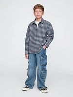 Kids Organic Cotton Flannel Full-Zip Shirt