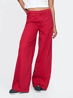 Mid Rise Cargo Baggy Jeans