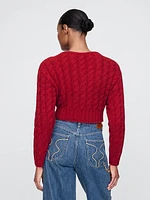 Gap × Cult Gaia Cropped Cable-Knit Cardigan