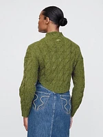 Gap × Cult Gaia Cropped Cable-Knit Sweater