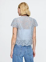 Lace Cap Sleeve Top