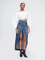 Gap × Cult Gaia Asymmetrical Denim Maxi Skirt