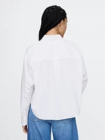 Organic Cotton Poplin Cropped Big Shirt