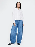 Organic Cotton Poplin Cropped Big Shirt