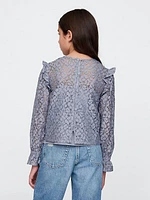 Kids Ruffle Lace Top