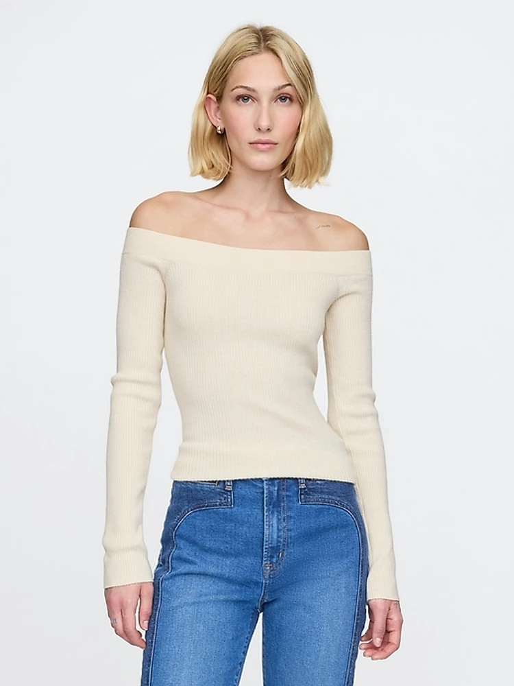 Off-Shoulder Sweater Top