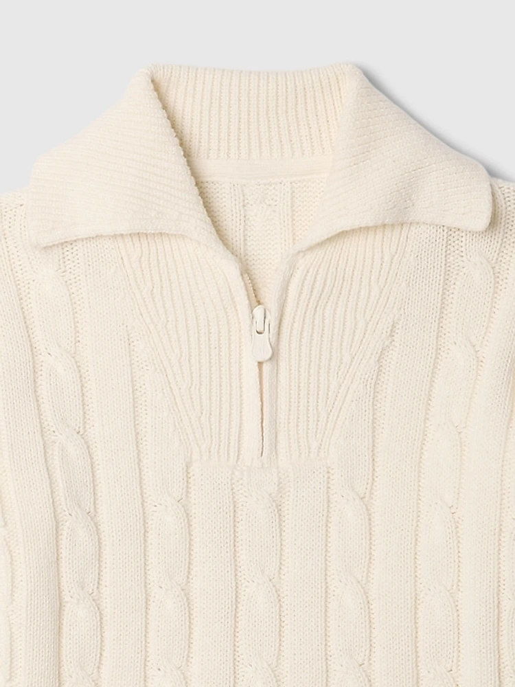 Baby & Toddler Cable-Knit Half-Zip Sweater Set