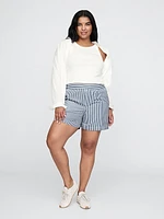 Organic Cotton Striped Poplin Shorts