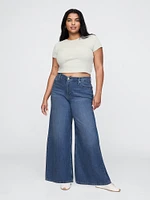 Mid Rise Cargo Baggy Jeans