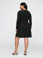 CashSoft Pointelle Mini Sweater Dress