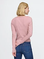 Cropped Pointelle Cardigan